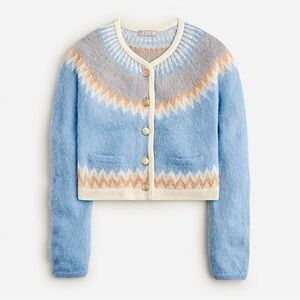 J. Crew Blue and Cream Cardigan Sweater